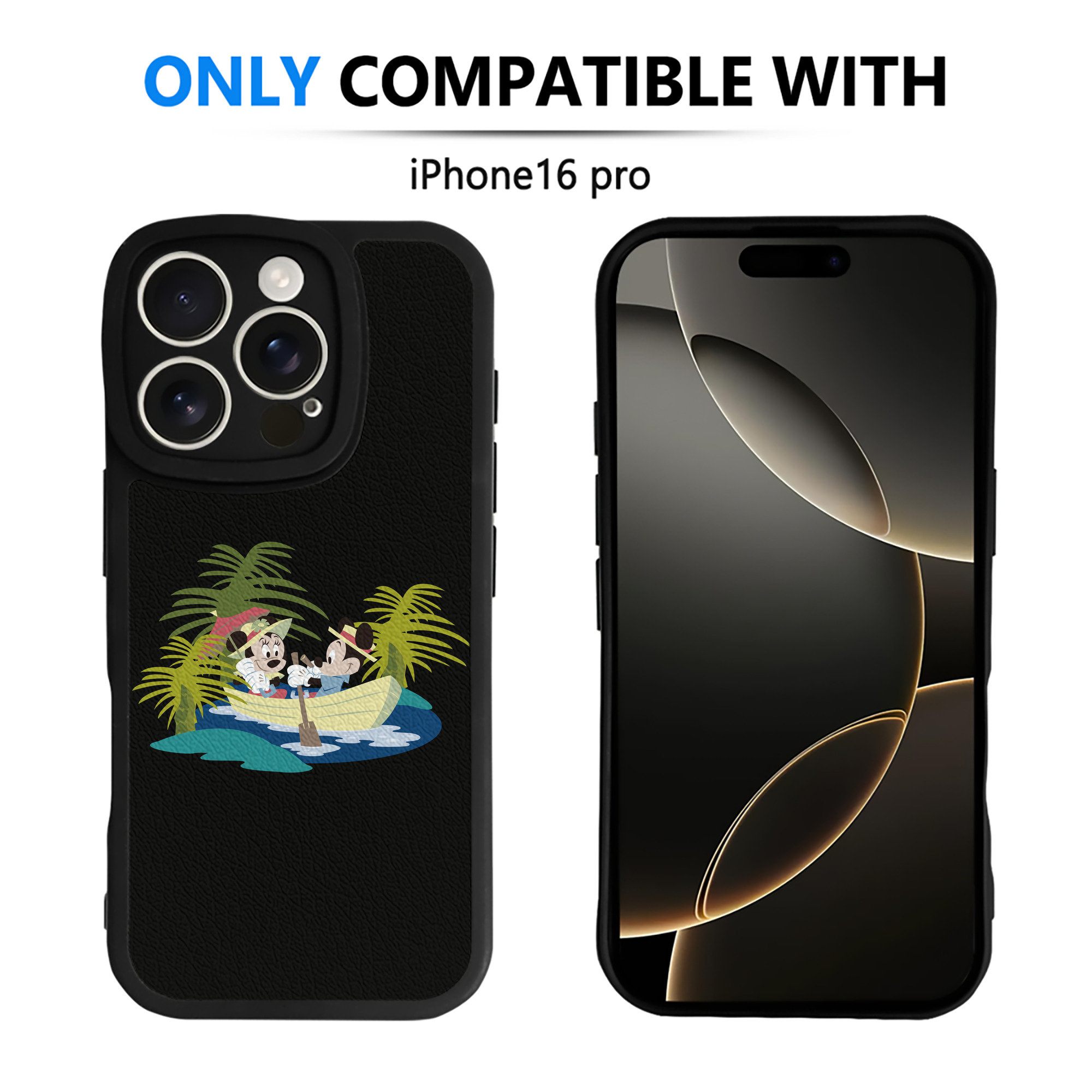 （画像用） ミッキーマウス Mickey Mouse 【iPhone 16シリーズ対応】シリコンスマホケース（レザー調） 材質：シリコン